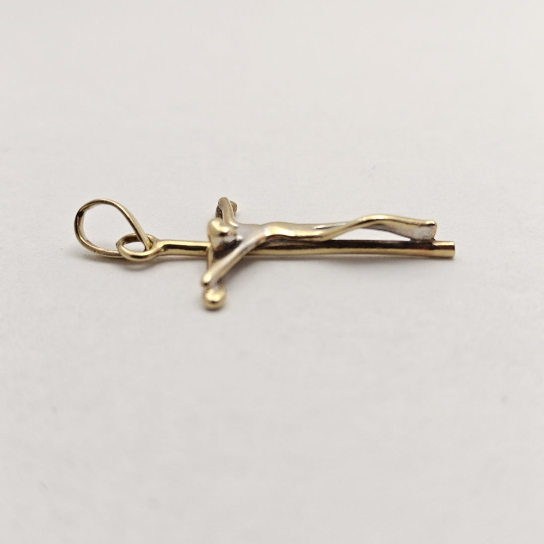 CRUCIFIJO ORO COMBINADO 10 K 1,70 GRMS (SEMINUEVO)
