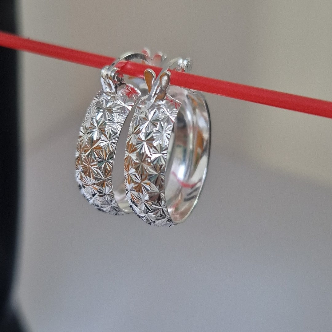 PAR ARRACADAS FACETADAS PLATA .925 3.4 GR (NUEVO)