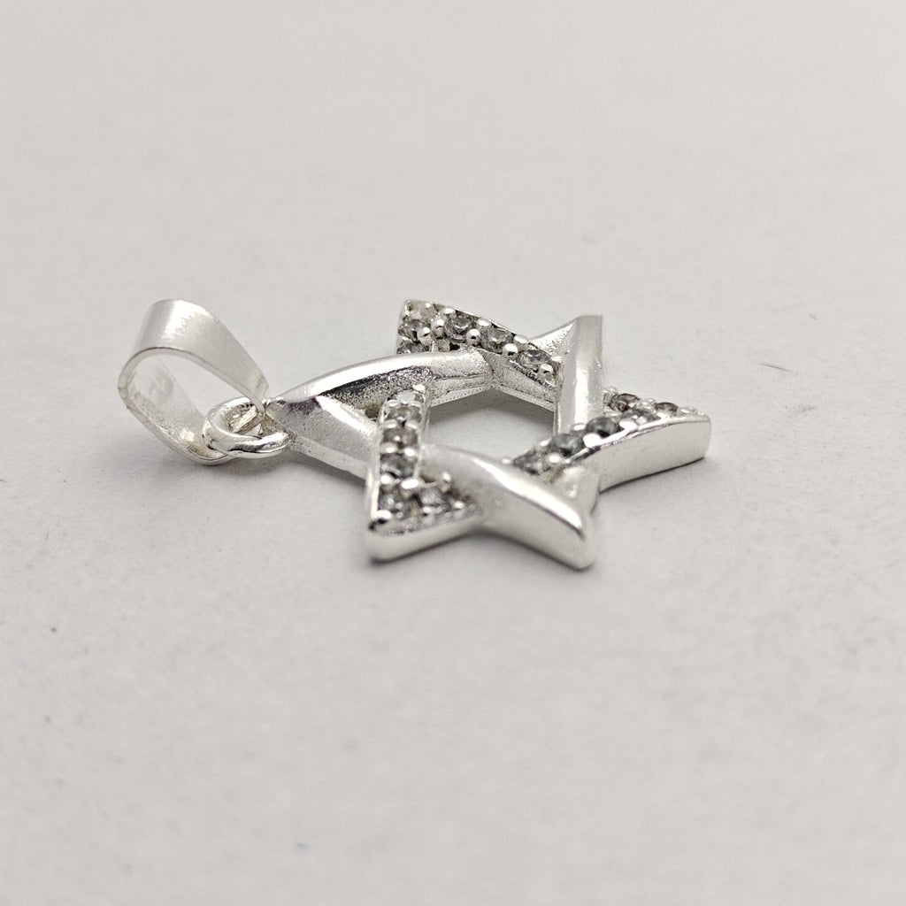 DIJE ESTRELLA DE DAVID C/CIRCONIAS PLATA .925 2.6 GR (NUEVO)