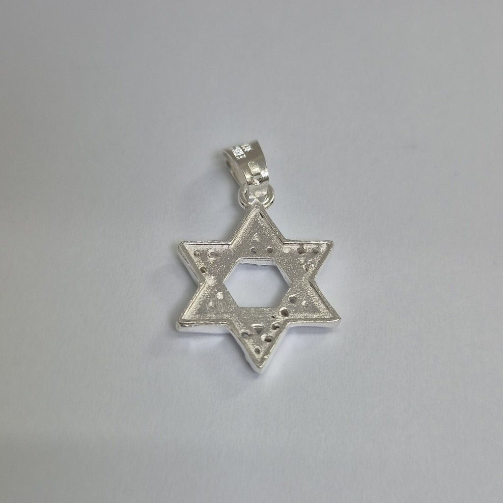 DIJE ESTRELLA DE DAVID C/CIRCONIAS PLATA .925 2.7 GR (NUEVO)