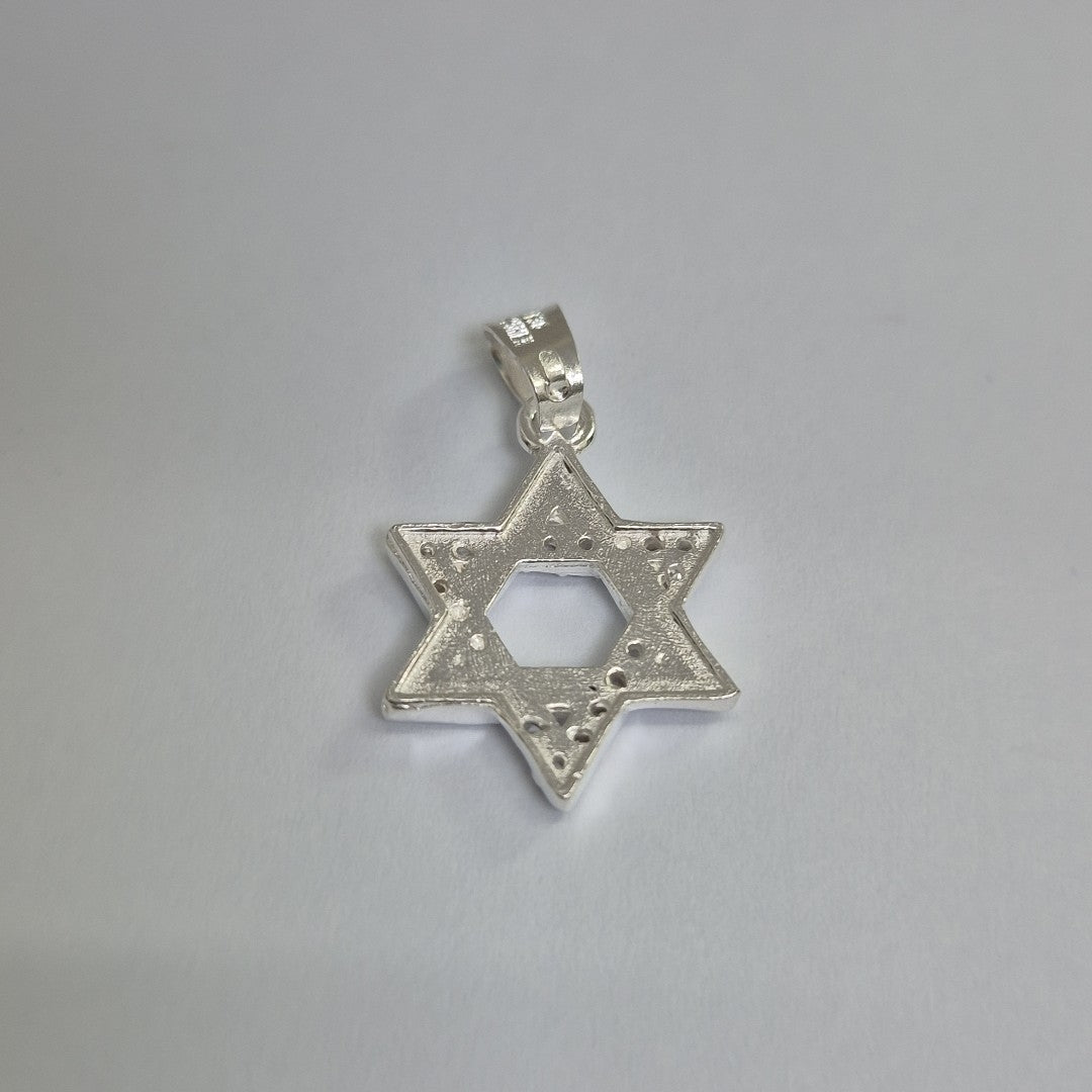 DIJE ESTRELLA DE DAVID C/CIRCONIAS PLATA .925 2.7 GR (NUEVO)