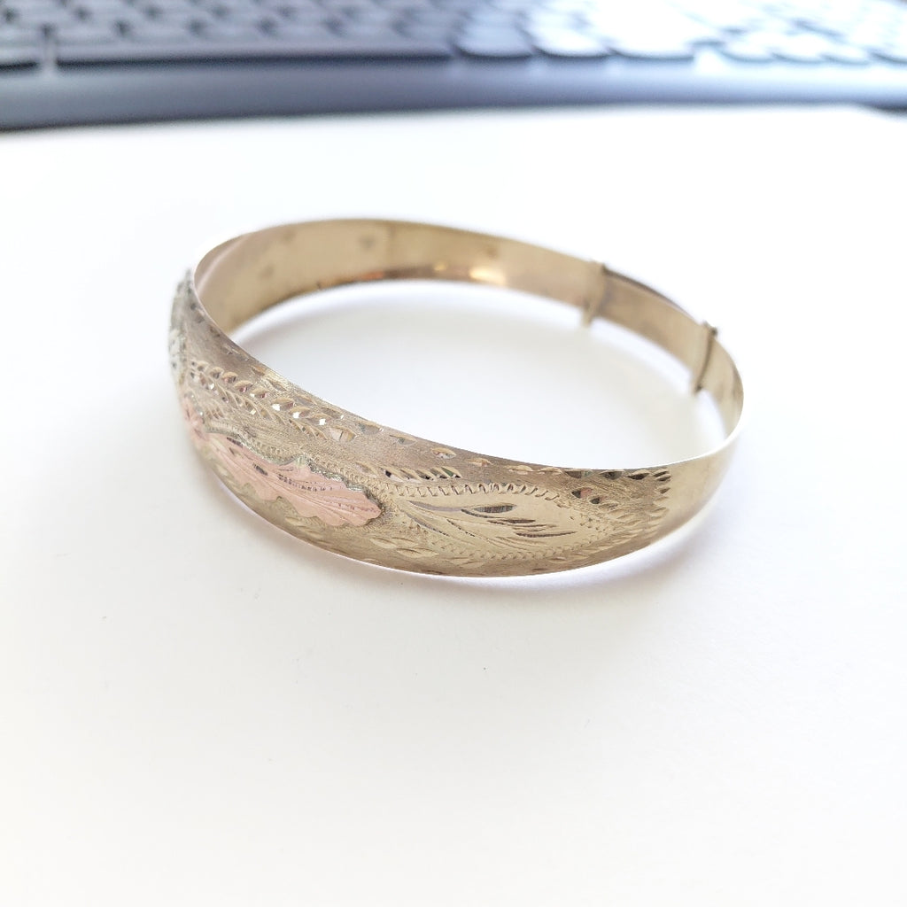 PULSERA RIGIDA ORO, ORO COMBINADO 8 K 12.2 GRMS (SEMINUEVO)