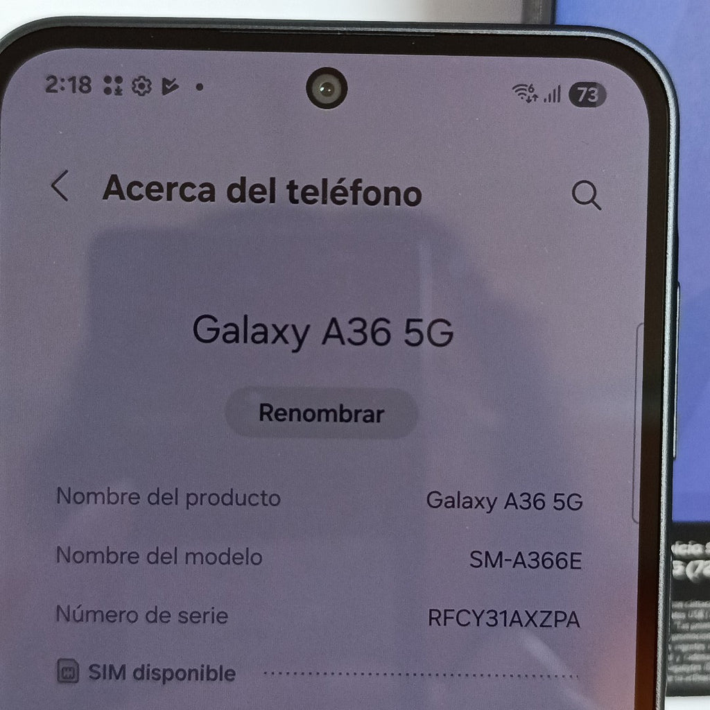 CELULAR SAMSUNG GALAXY A36 5G SM-A366E (2025) 128 GB 6 GB RAM (SEMINUEVO)