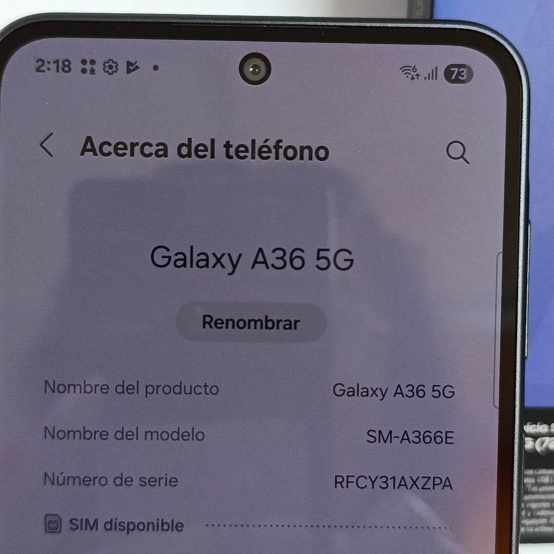 CELULAR SAMSUNG GALAXY A36 5G SM-A366E (2025) 128 GB 6 GB RAM (SEMINUEVO)