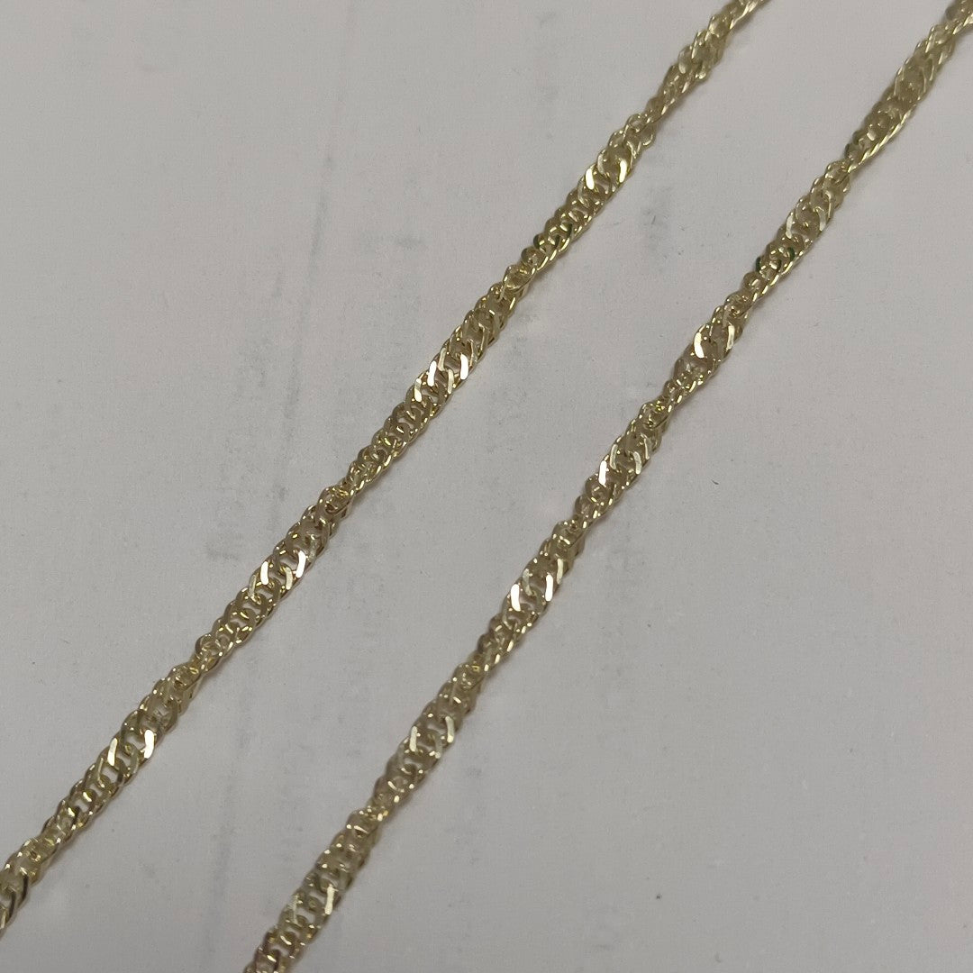 CADENAS TEJIDO MEDIO TORZAL ORO 10K 50 CM 4 GR (NUEVO)