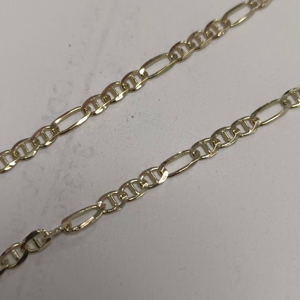 CADENAS TEJIDO FIGARO GUCHI ORO 10K 60 CM 5.3 GR (NUEVO)