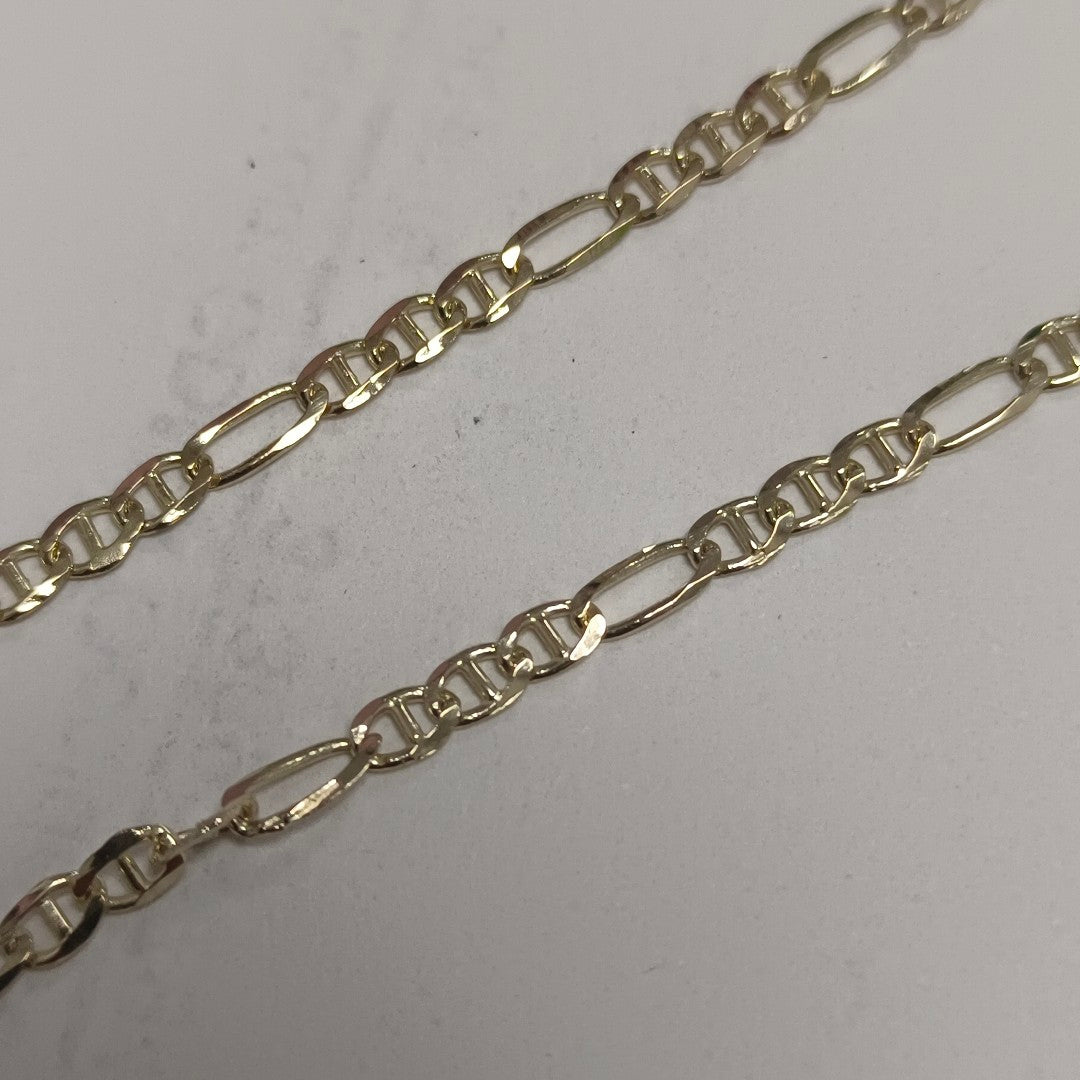 CADENAS TEJIDO FIGARO GUCHI ORO 10K 60 CM 5.3 GR (NUEVO)