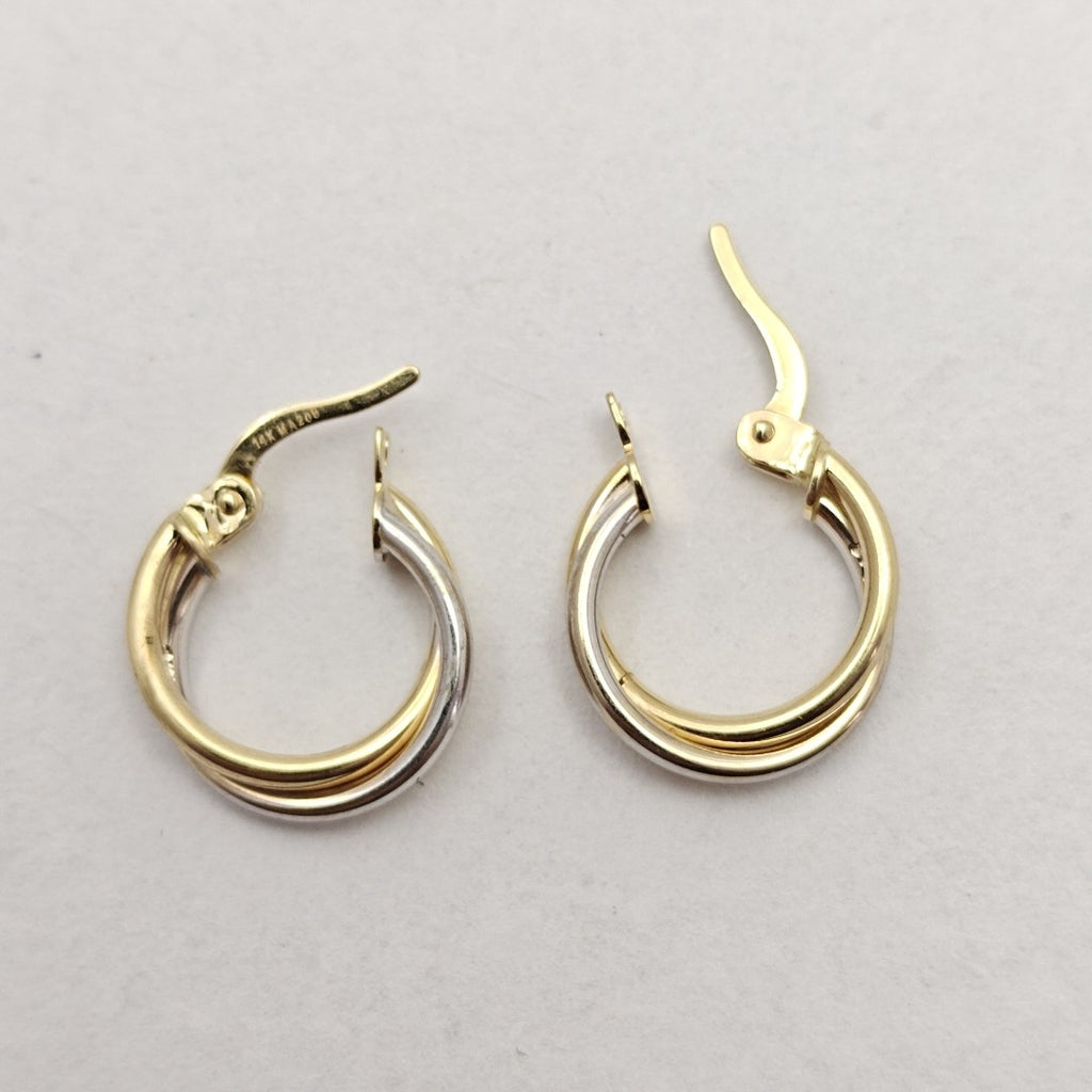 ARRACADAS PAR ORO COMBINADO 14 K 1,30 GRMS (SEMINUEVO)