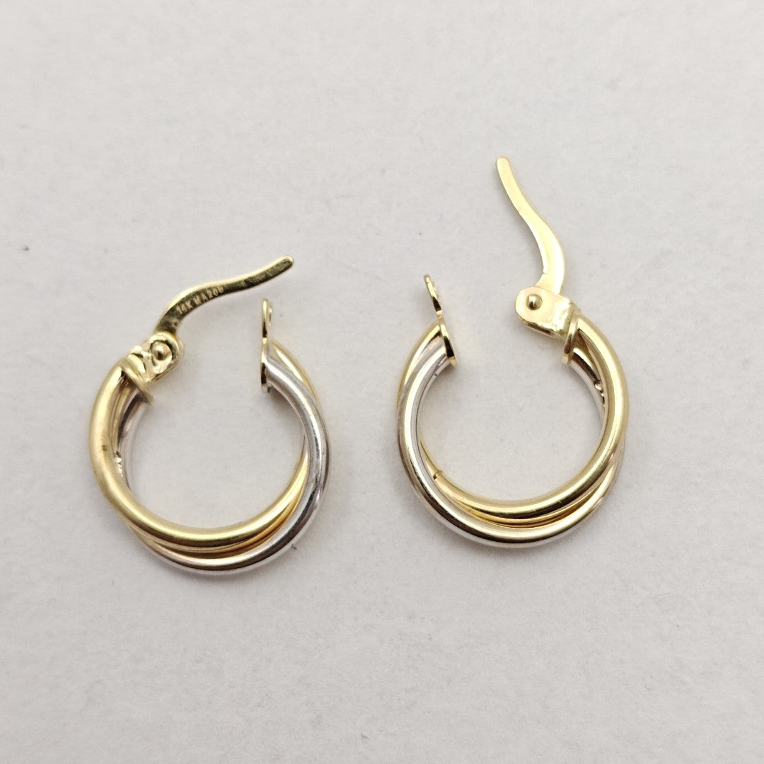 ARRACADAS PAR ORO COMBINADO 14 K 1,30 GRMS (SEMINUEVO)