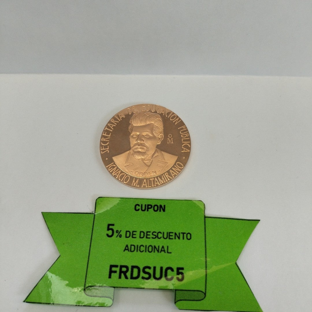 MEDALLA CONMEMORATIVA ORO 21 K 42,00 GRMS (SEMINUEVO)