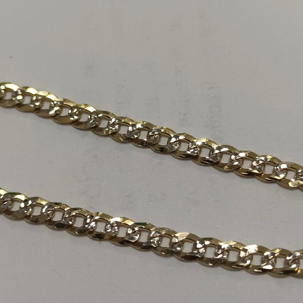 PULSERAS TEJIDO BARBADA DIAMANTADA ORO 14K 18 CM 3.1 GR (NUEVO)