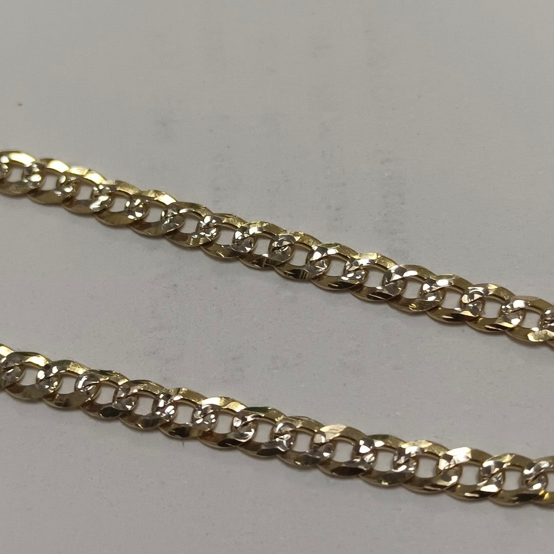 PULSERAS TEJIDO BARBADA DIAMANTADA ORO 14K 18 CM 3.1 GR (NUEVO)
