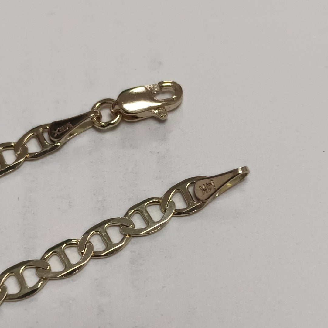 PULSERAS TEJIDO MARINERA ORO 14K 21 CM 3.4 GR (NUEVO)