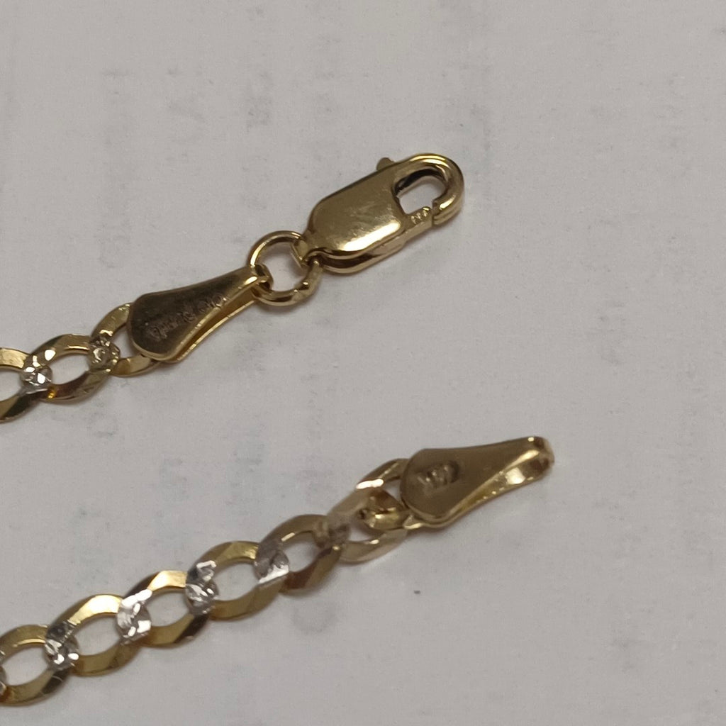 PULSERAS BARBADA DIAMANTADA ORO 14K 21 CM 3.6 GR (NUEVO)