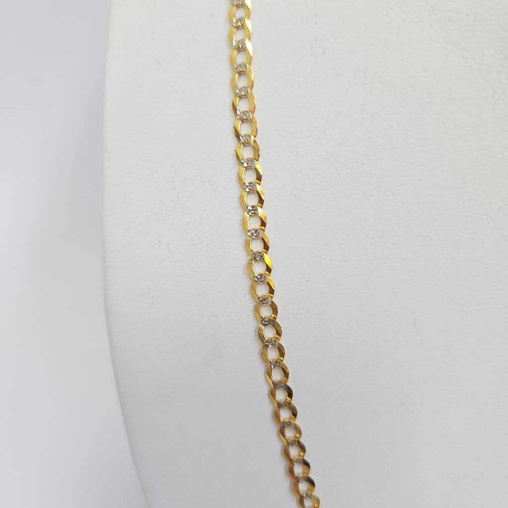 CADENAS BARBADA DIAMANTADA ORO 14K 60 CM 9.5 GR (NUEVO)