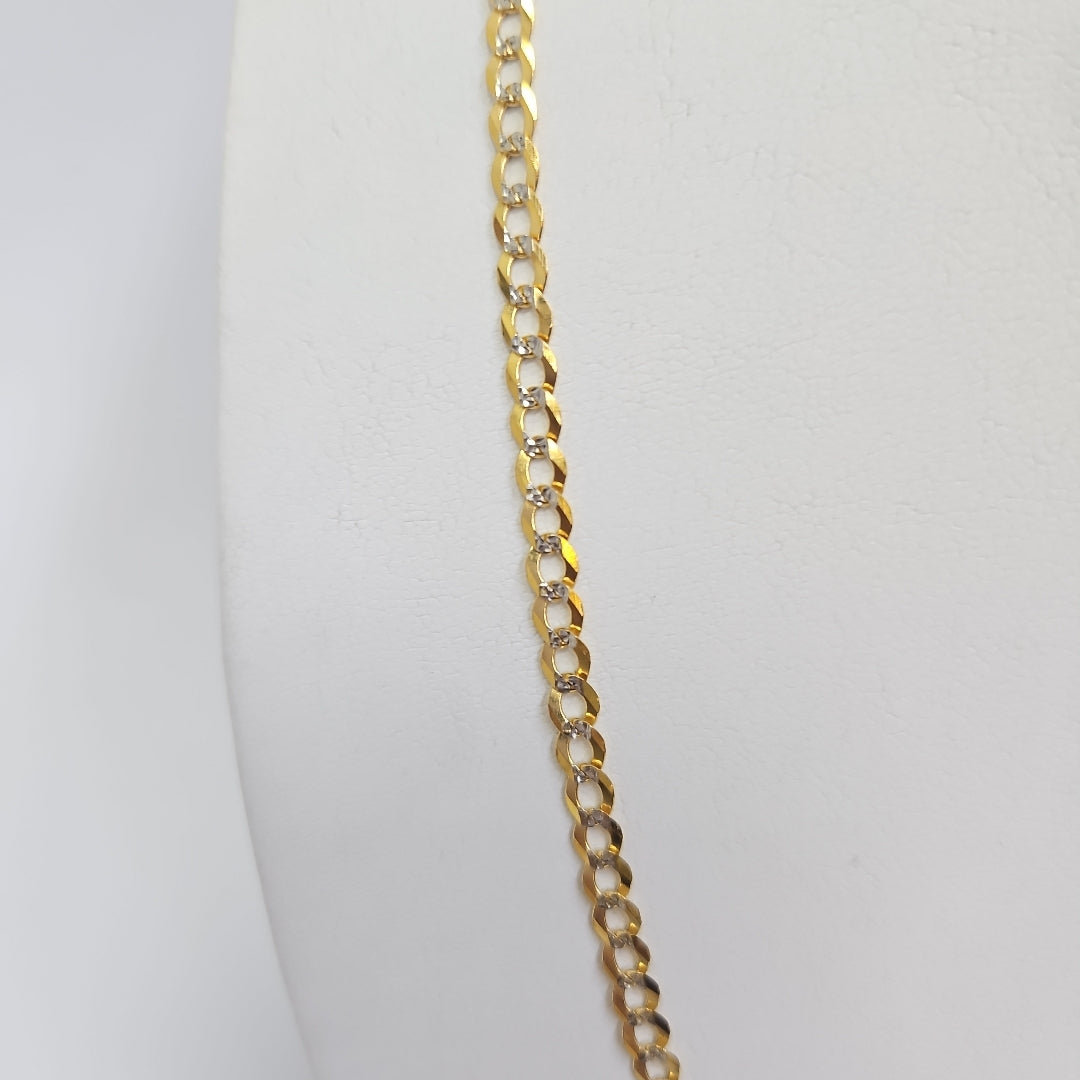 CADENAS BARBADA DIAMANTADA ORO 14K 60 CM 9.5 GR (NUEVO)