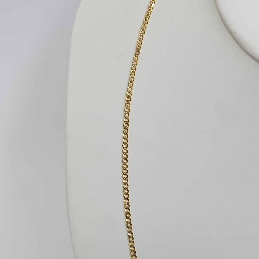 CADENAS BARBADA DIAMANTADA ORO 14K 55 CM 5.7 GR (NUEVO)