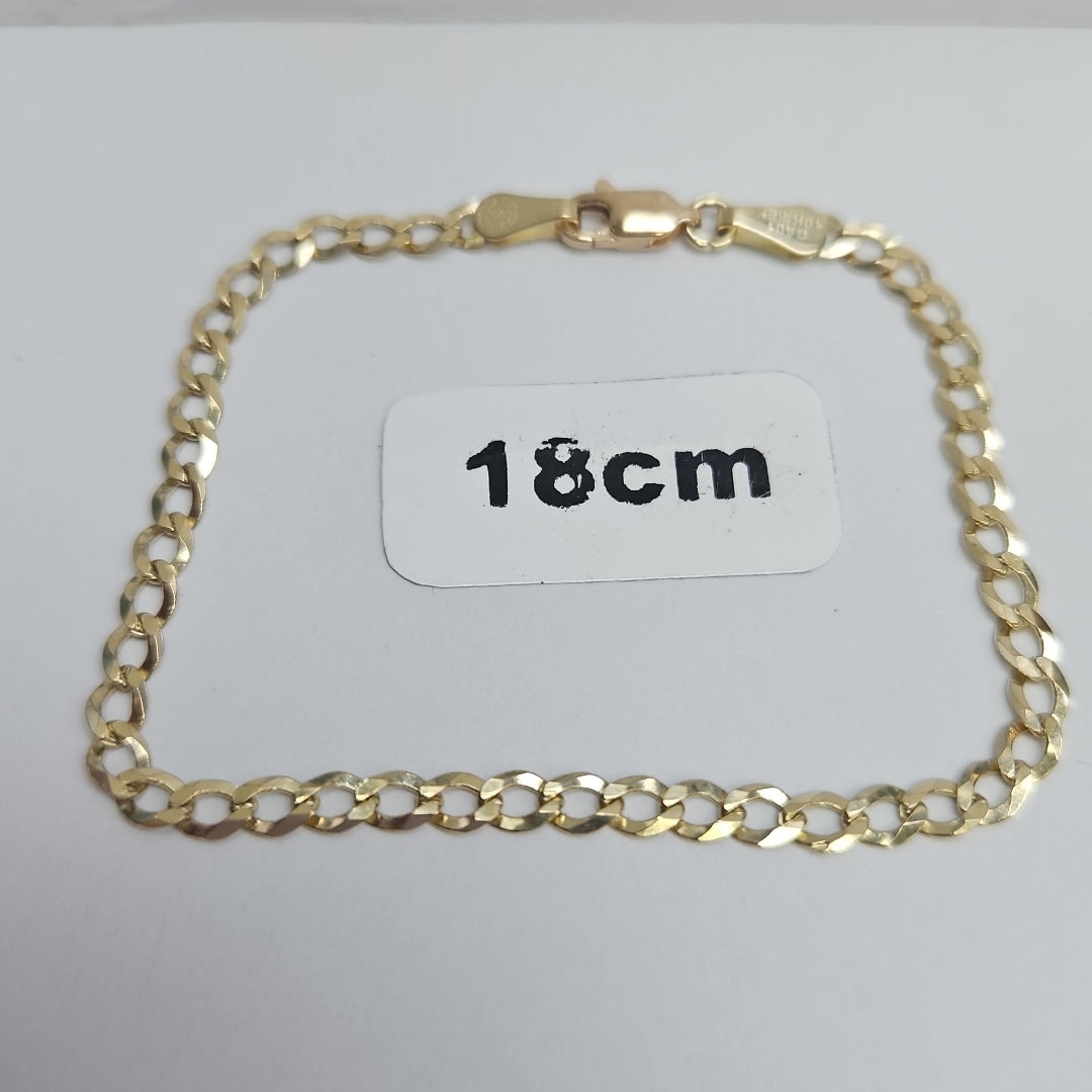 PULSERAS TEJIDO BARBADA ORO 10K 18 CM 3.2 GR (NUEVO)