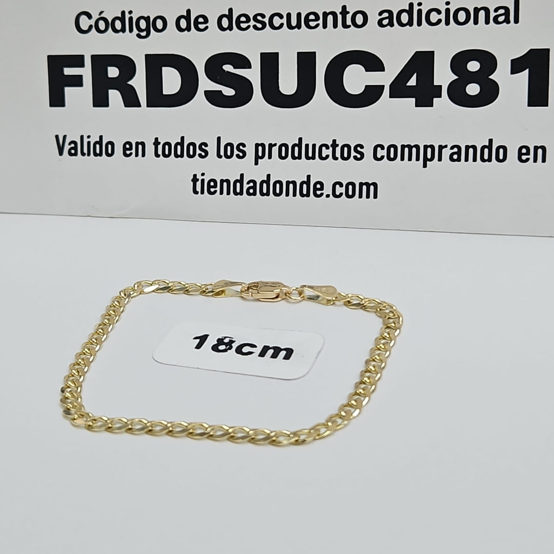 PULSERAS BARBADA ORO 14K 18 CM 4.6 GR (NUEVO)