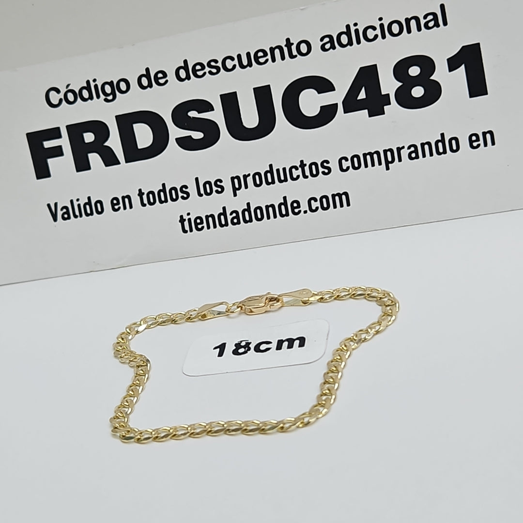 PULSERAS BARBADA ORO 14K 18 CM 4.7 GR (NUEVO)