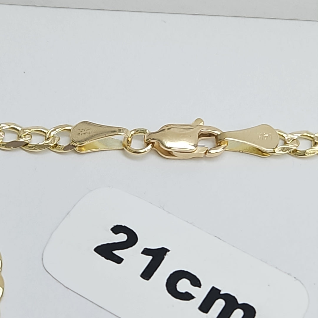 PULSERAS BARBADA ORO 14K 21 CM 5.3 GR (NUEVO)