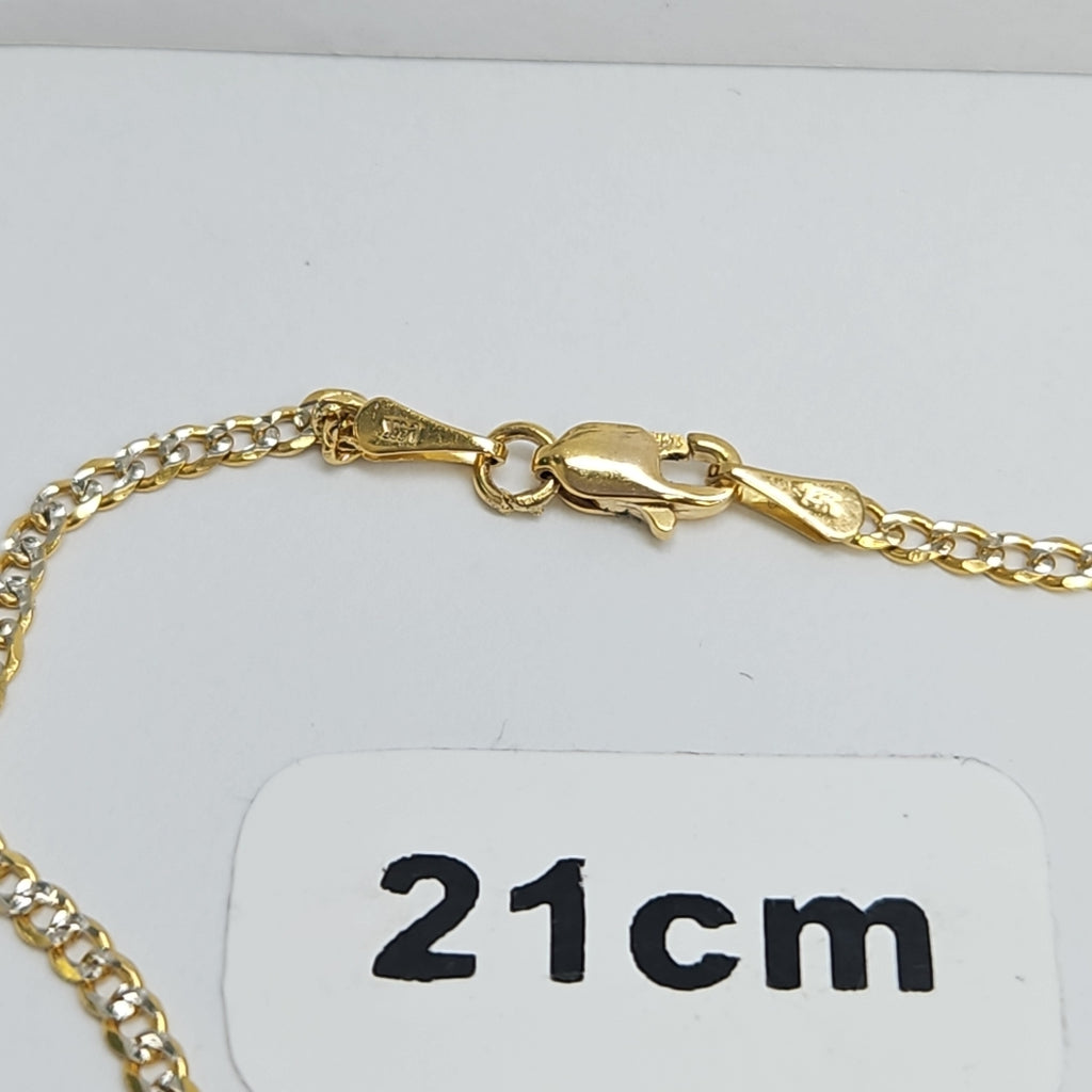 PULSERAS BARBADA DIAMANTADA ORO 14K 18 CM 2.5 GR (NUEVO)