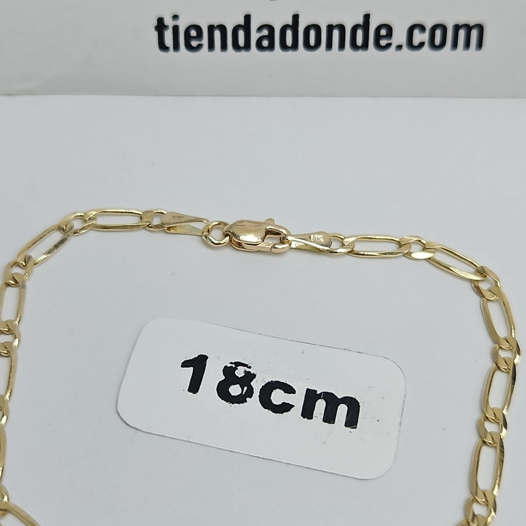 PULSERAS 1X1 ORO 14K 18 CM 2.6 GR (NUEVO)