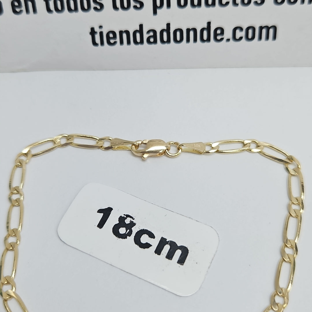 PULSERAS 1X1 ORO 14K 18 CM 2.6 GR (NUEVO)