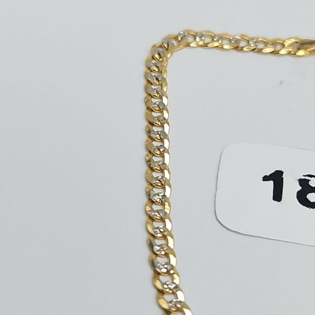 PULSERAS TEJIDO BARBADA DIAMANTADA ORO 14K 18 CM 3.1 GR (NUEVO)