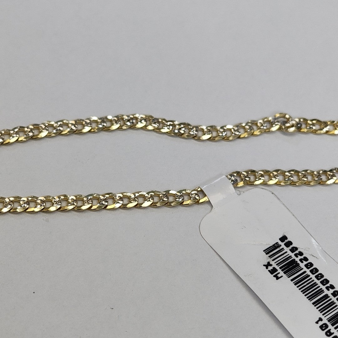 PULSERAS TEJIDO BARBADA DIAMANTADA ORO 14K 18 CM 3.1 GR (NUEVO)