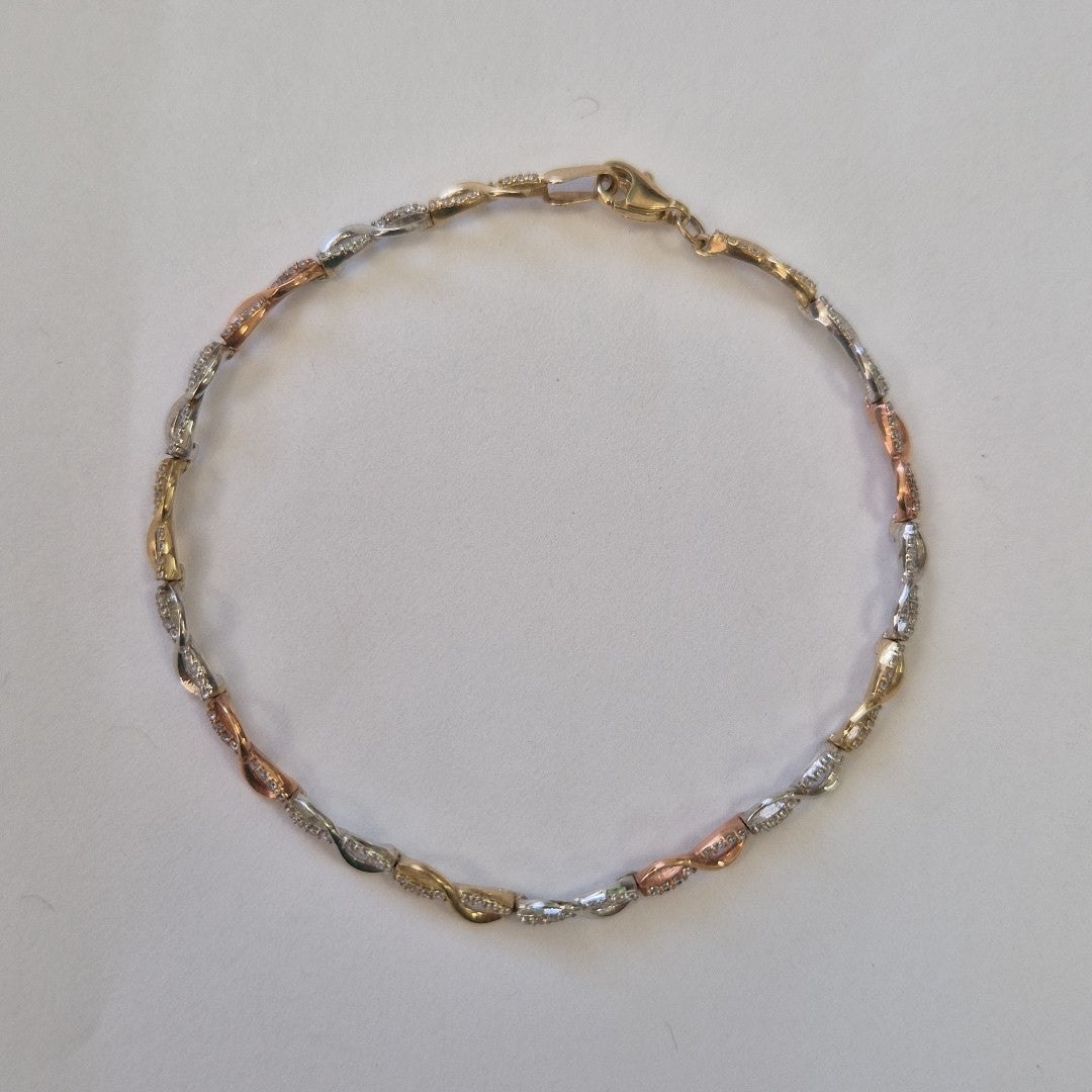 PULSERA ORO COMBINADO 10 K 4.7 GRMS (SEMINUEVO)