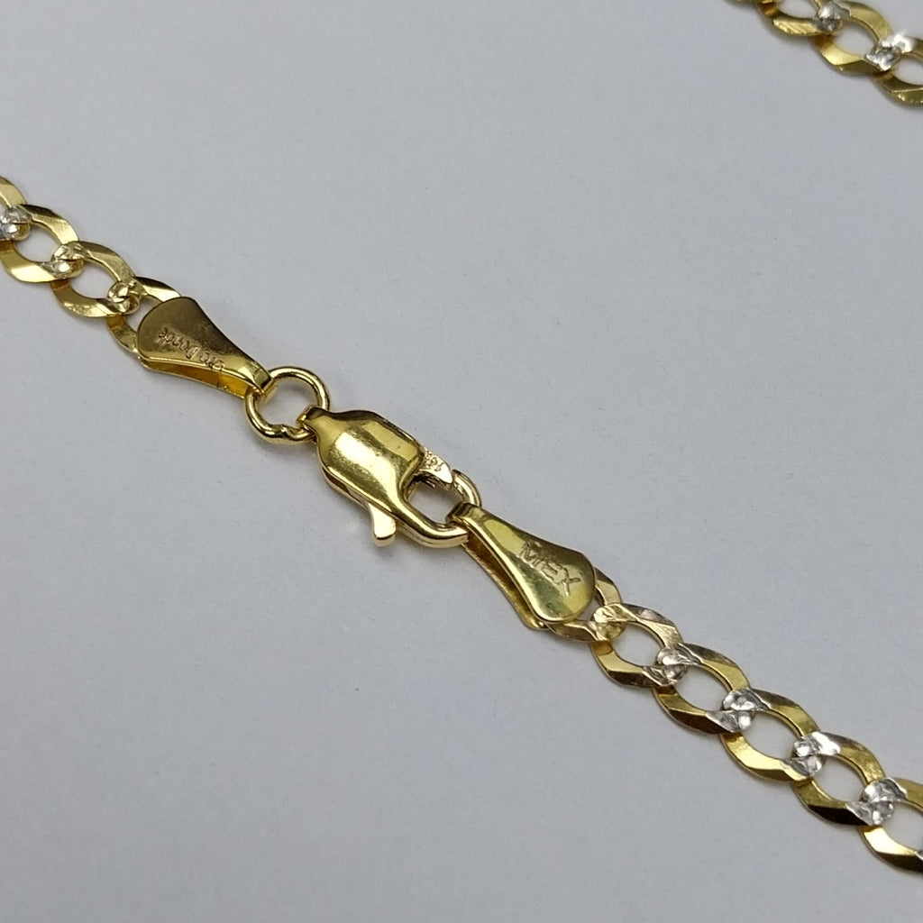 CADENAS BARBADA DIAMANTADA ORO 14K 60 CM 9.5 GR (NUEVO)