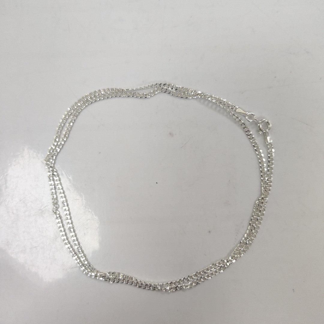 CADENA TEJIDO BARBADO PLATA .925 60 CM 5.6 GR (NUEVO)