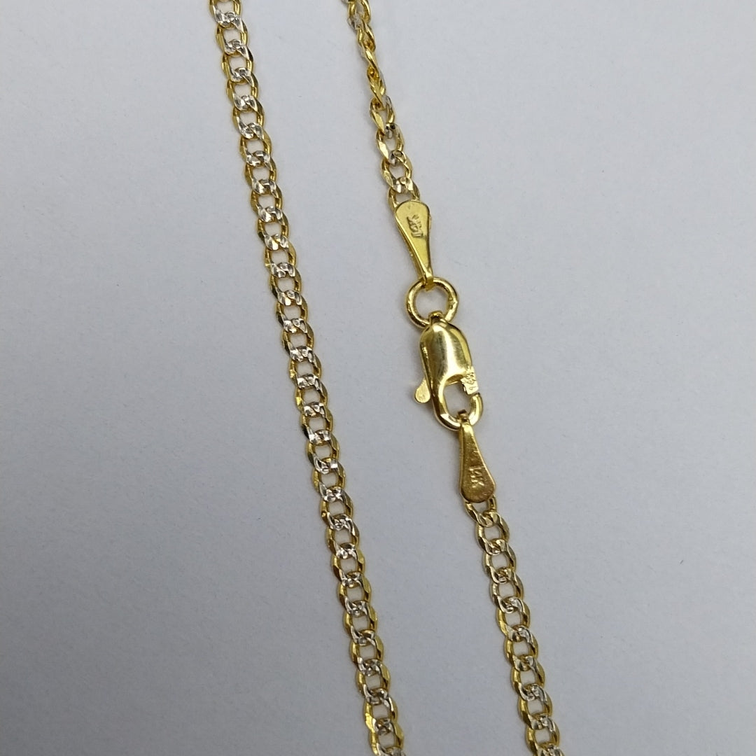 CADENAS BARBADA DIAMANTADA ORO 14K 60 CM 6.2 GR (NUEVO)