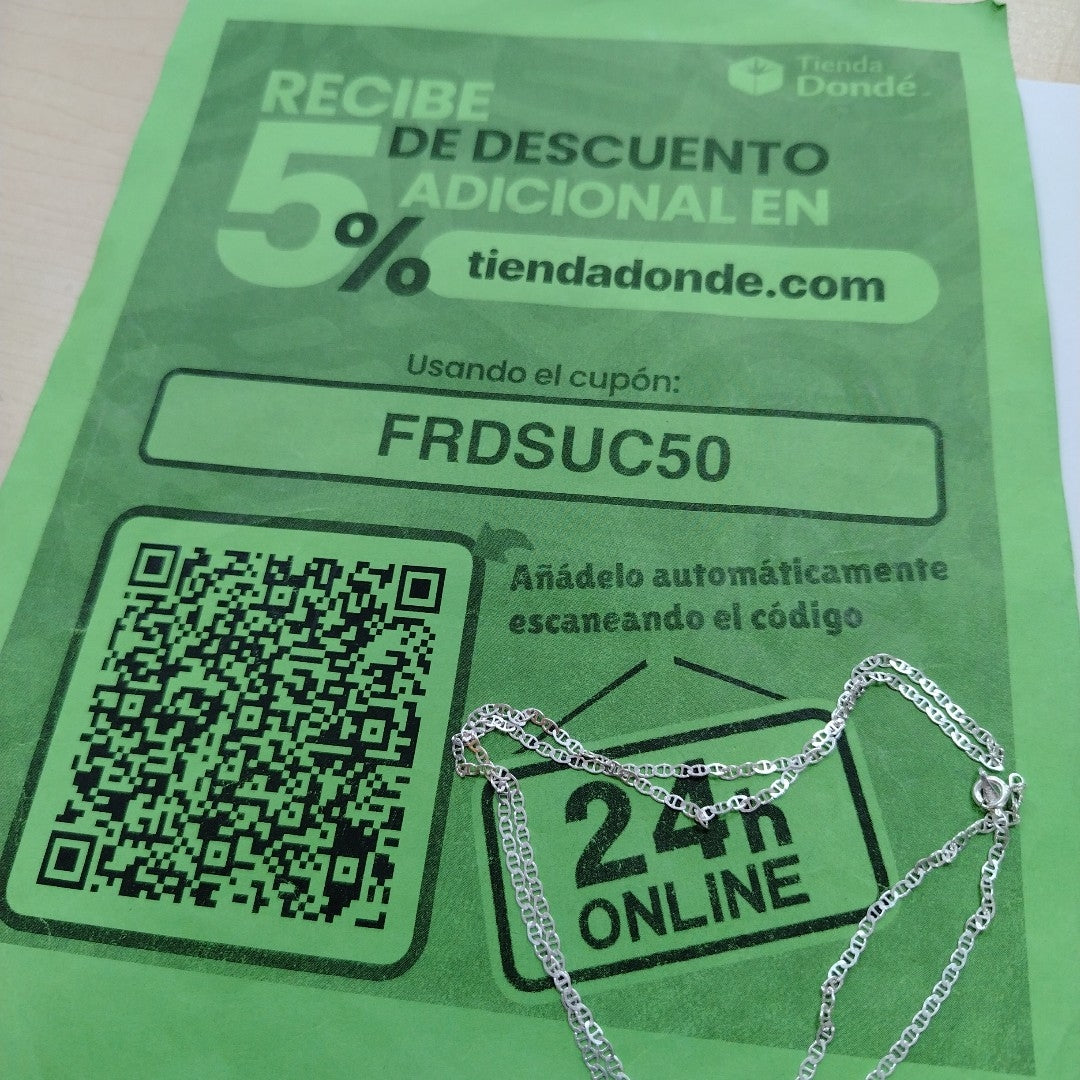 CADENA TEJIDO GUCHI PLATA .925 60 CM 4 GR (NUEVO)