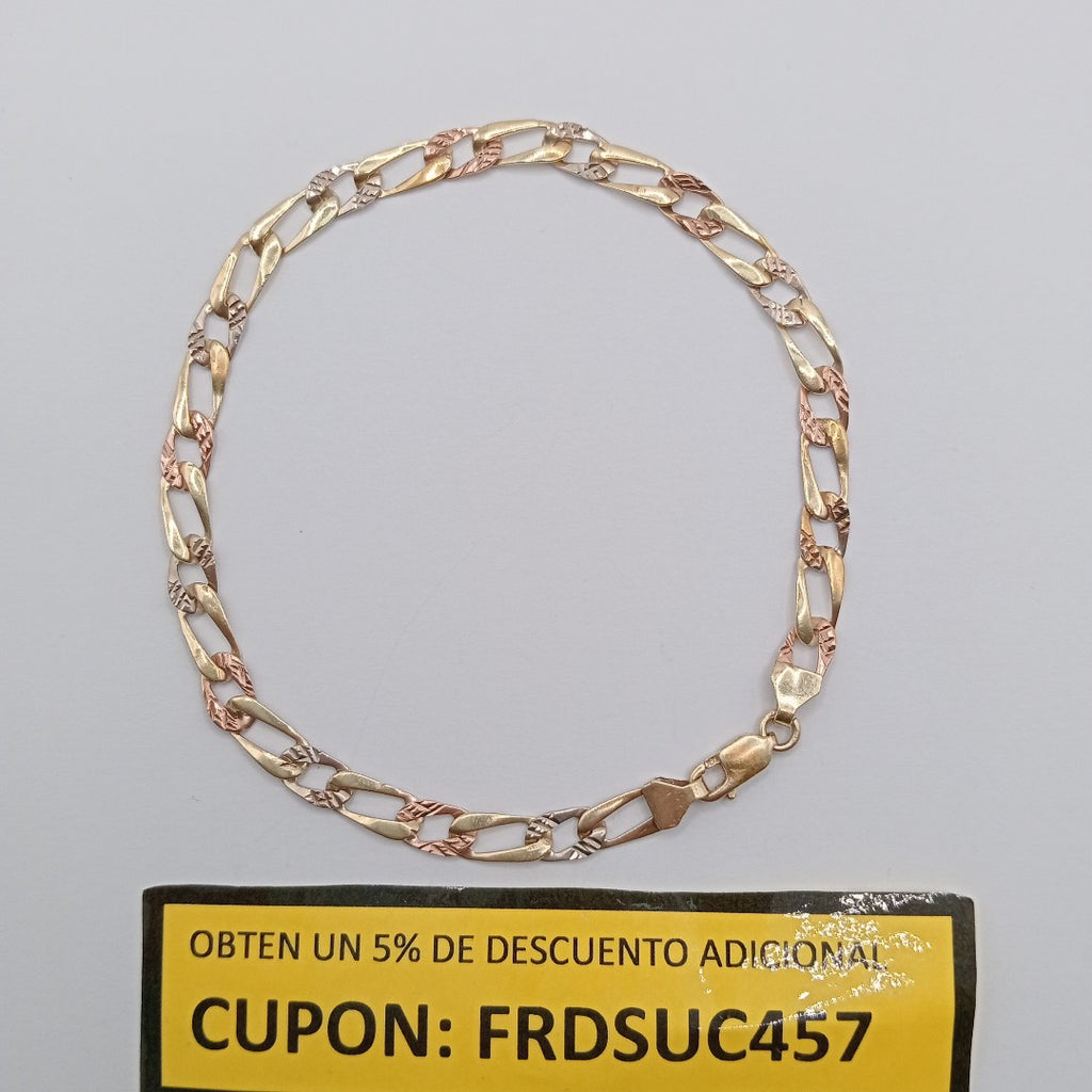 PULSERA ORO COMBINADO 14 K 3.6 GRMS (SEMINUEVO)