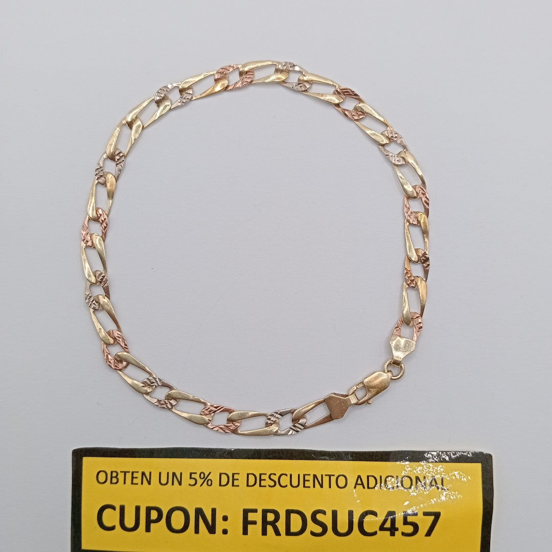PULSERA ORO COMBINADO 14 K 3.6 GRMS (SEMINUEVO)