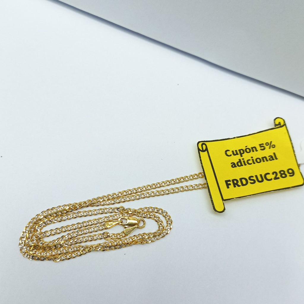 CADENAS BARBADA DIAMANTADA ORO 14K 55 CM 5.7 GR (NUEVO)