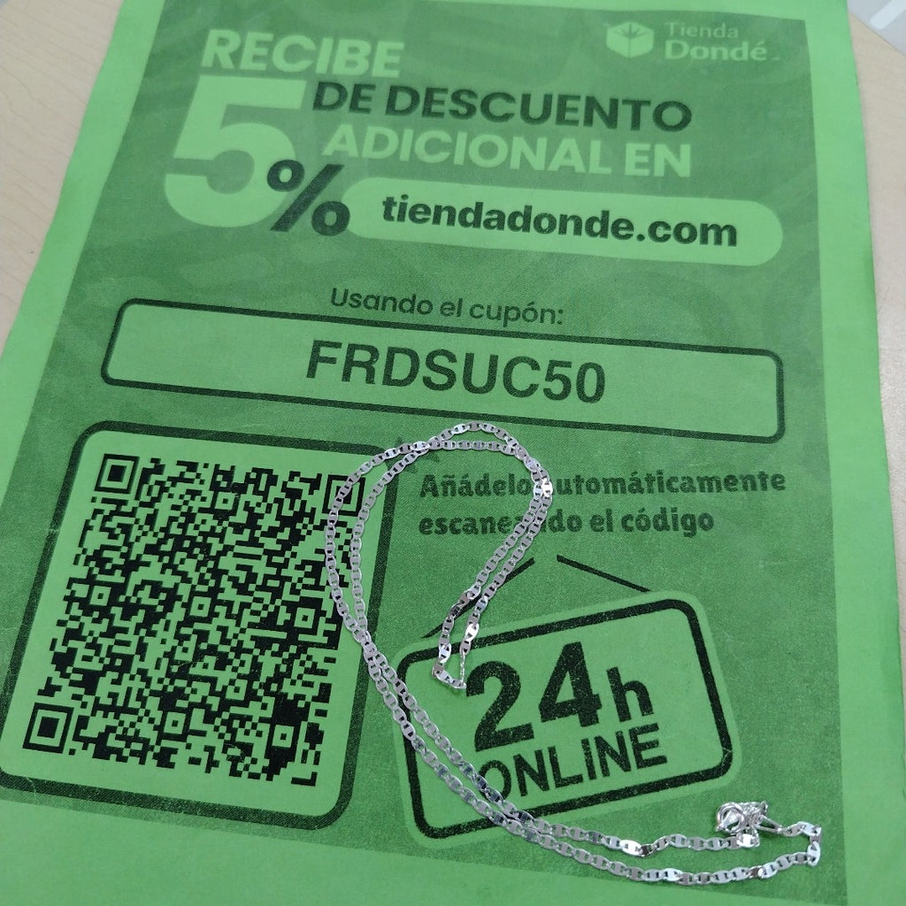 CADENA TEJIDO ESPEJO PLATA .925 55 CM 3.9 GR (NUEVO)