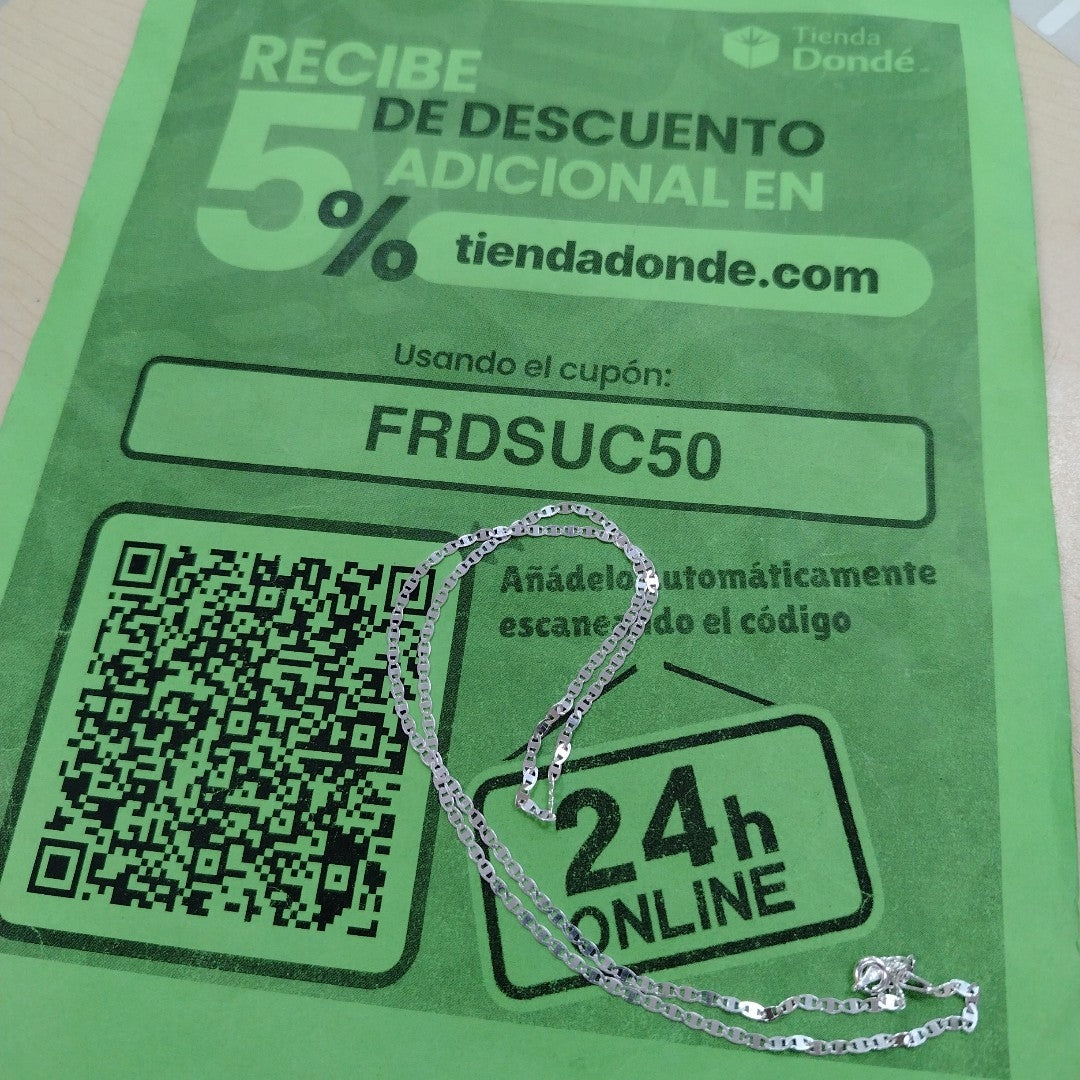 CADENA TEJIDO ESPEJO PLATA .925 55 CM 3.9 GR (NUEVO)