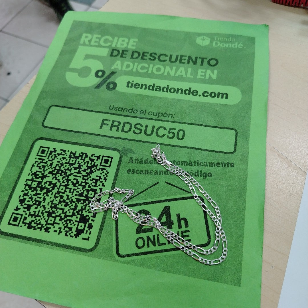 CADENA TEJIDO 3X1 PLATA .925 55 CM 7.7 GR (NUEVO)