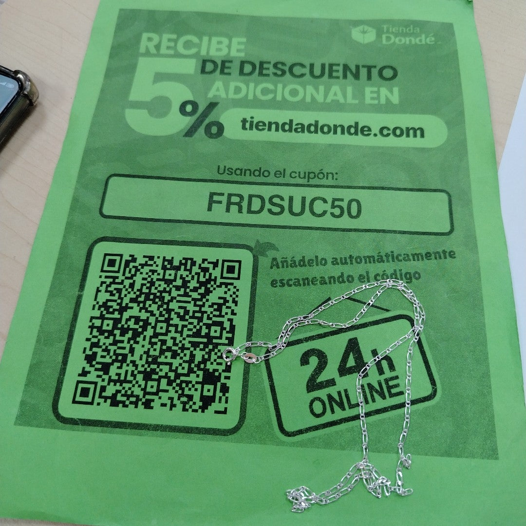 CADENA TEJIDO 1X1 PLATA .925 55 CM 3.2 GR (NUEVO)