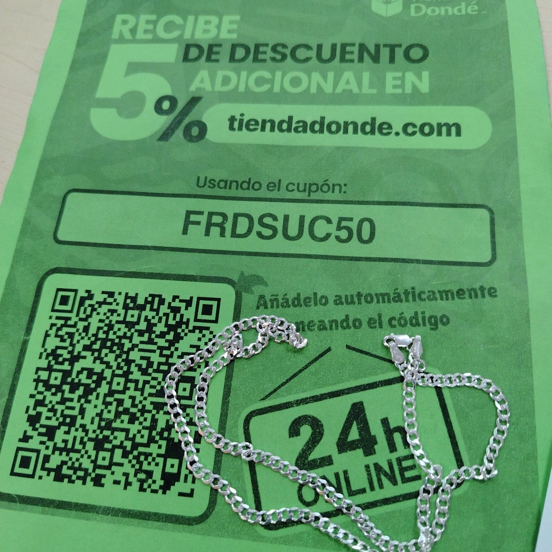 CADENA TEJIDO BARBADO PLATA .925 55 CM 12.9 GR (NUEVO)