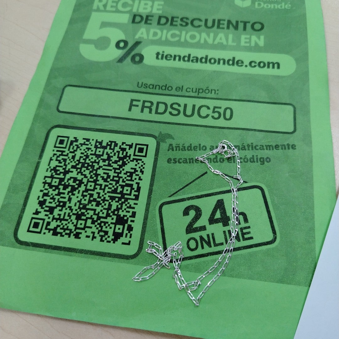 CADENA TEJIDO ESLABONES PLATA .925 50 CM 2.5 GR (NUEVO)