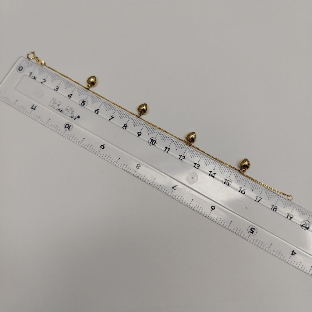 PULSERAS TEJIDO ESPECIAL C/DIJE ORO 10K 18 CM 1.7 GR (NUEVO)