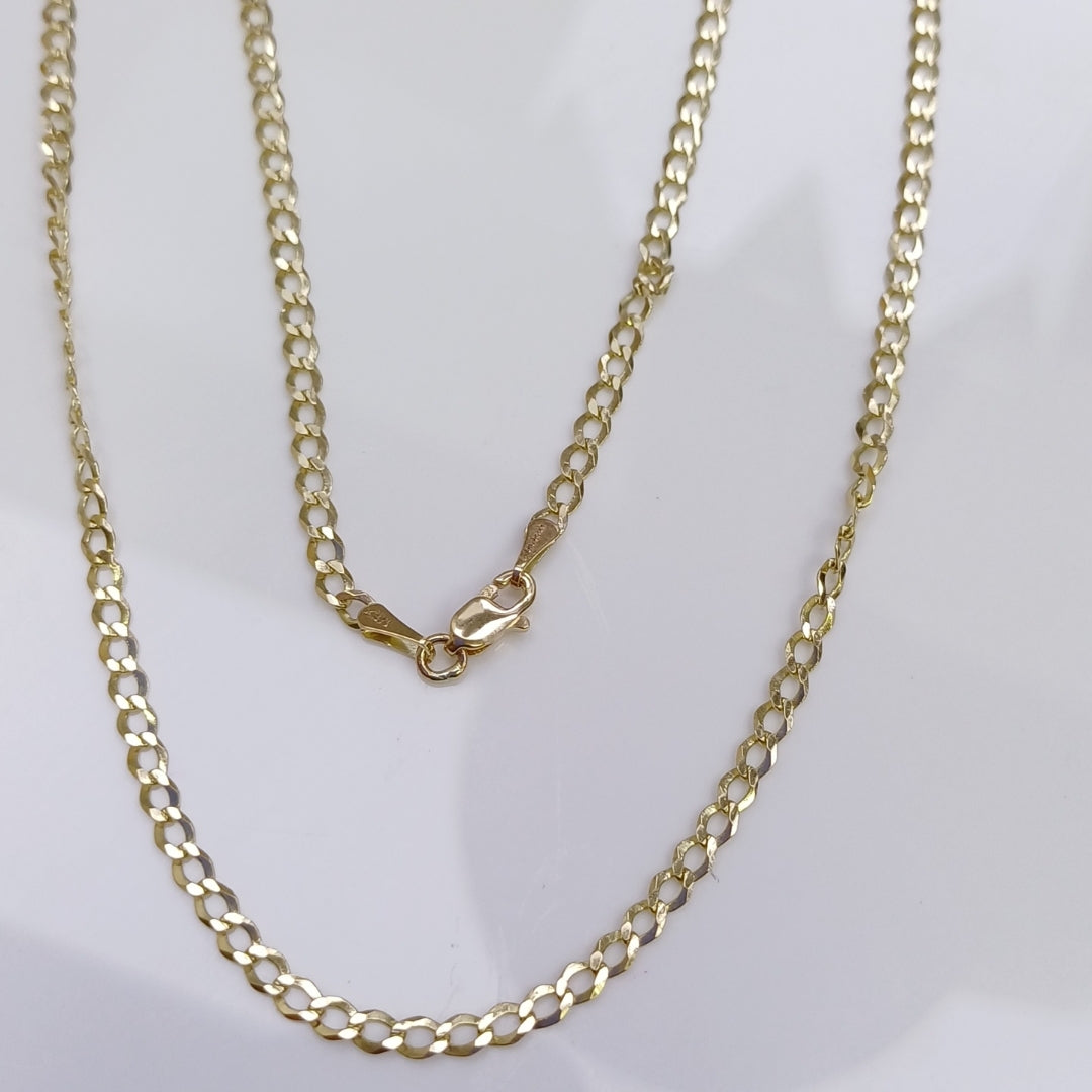 CADENAS TEJIDO BARBADA ORO 14K 60 CM 5.5 GR (NUEVO)