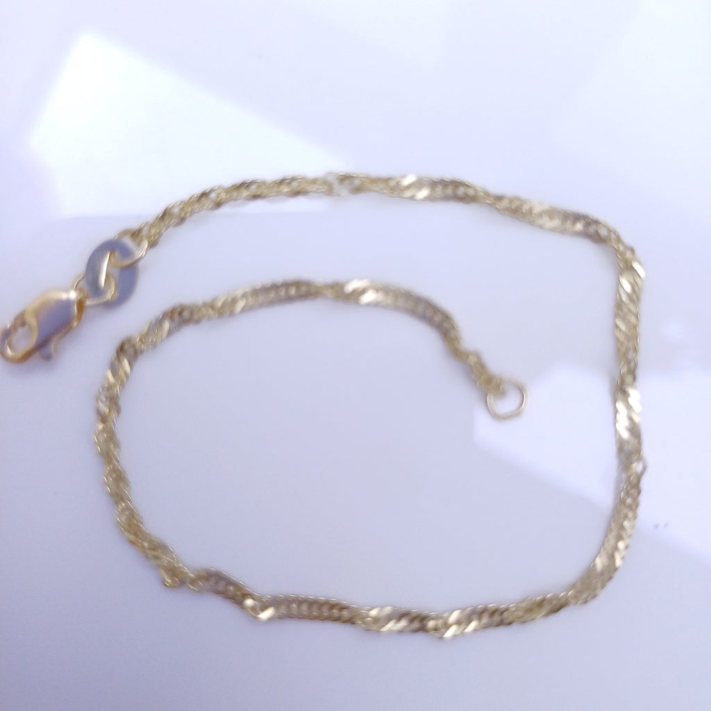PULSERAS TEJIDO MEDIO TZL ORO 14K 18 CM 1.3 GR (NUEVO)