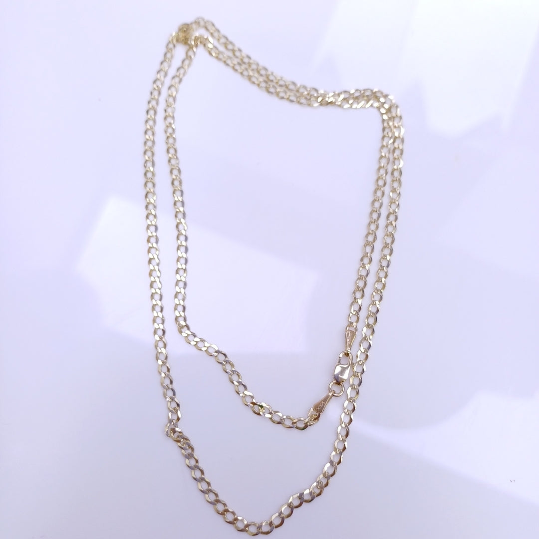 CADENAS TEJIDO BARBADA ORO 14K 60 CM 5.3 GR (NUEVO)