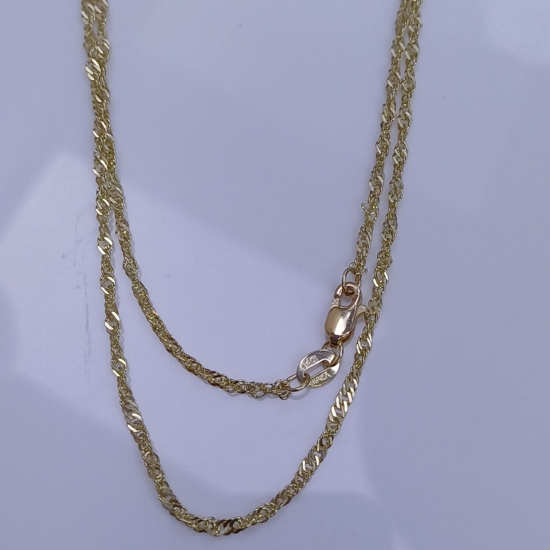 CADENAS TEJIDO MEDIO TZL ORO 14K 55 CM 3.1 GR (NUEVO)