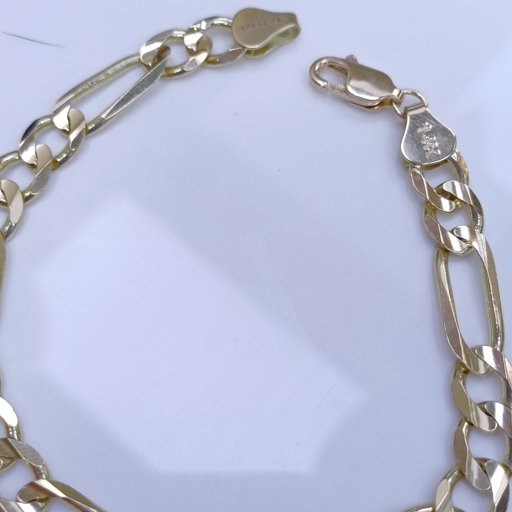 PULSERAS TEJIDO 3X1 ORO 14K 21 CM 13.7 GR (NUEVO)